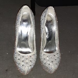 Sparkly white heels